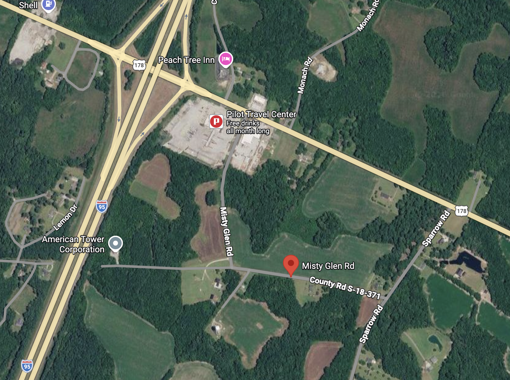 Misty Glen Road location map